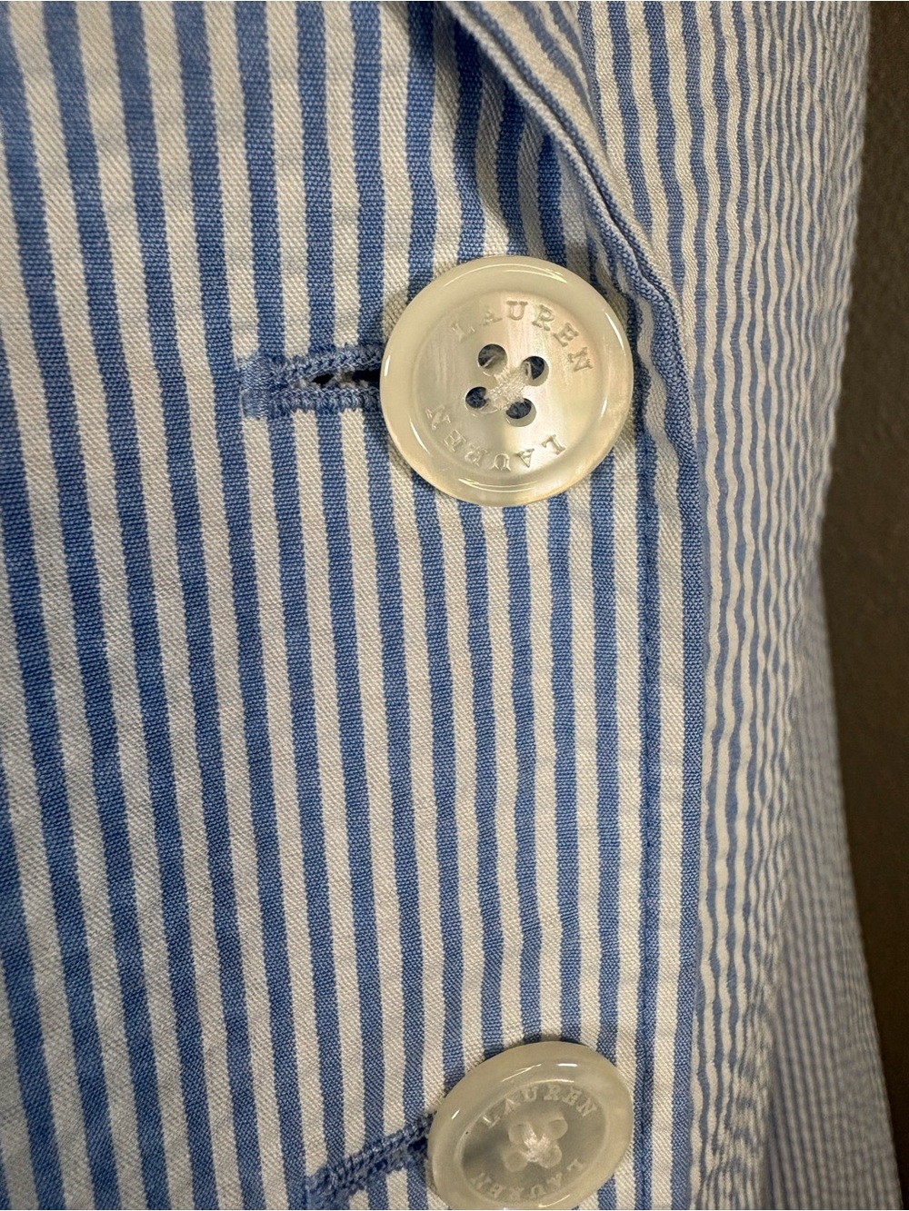 Ralph Lauren Blue and White Seersucker Blazer Size L - Picture 8 of 10